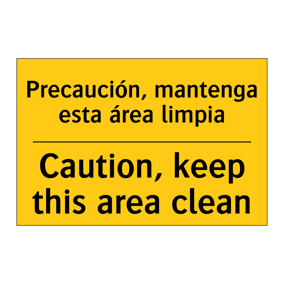 Precaución, mantenga esta área limpia - Caution, keep this area clean