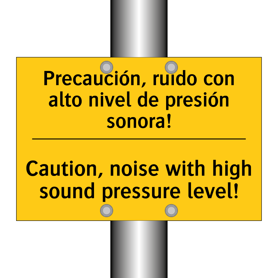 Precaución, ruido con alto nivel de presión sonora! - Caution, noise with high sound pressure level!