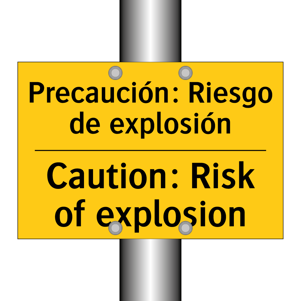 Precaución: Riesgo de explosión - Caution: Risk of explosion