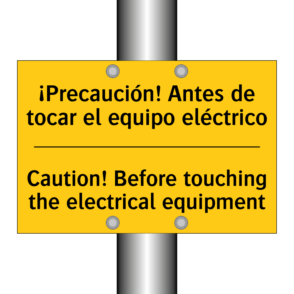 ¡Precaución! Antes de tocar el equipo eléctrico - Caution! Before touching the electrical equipment