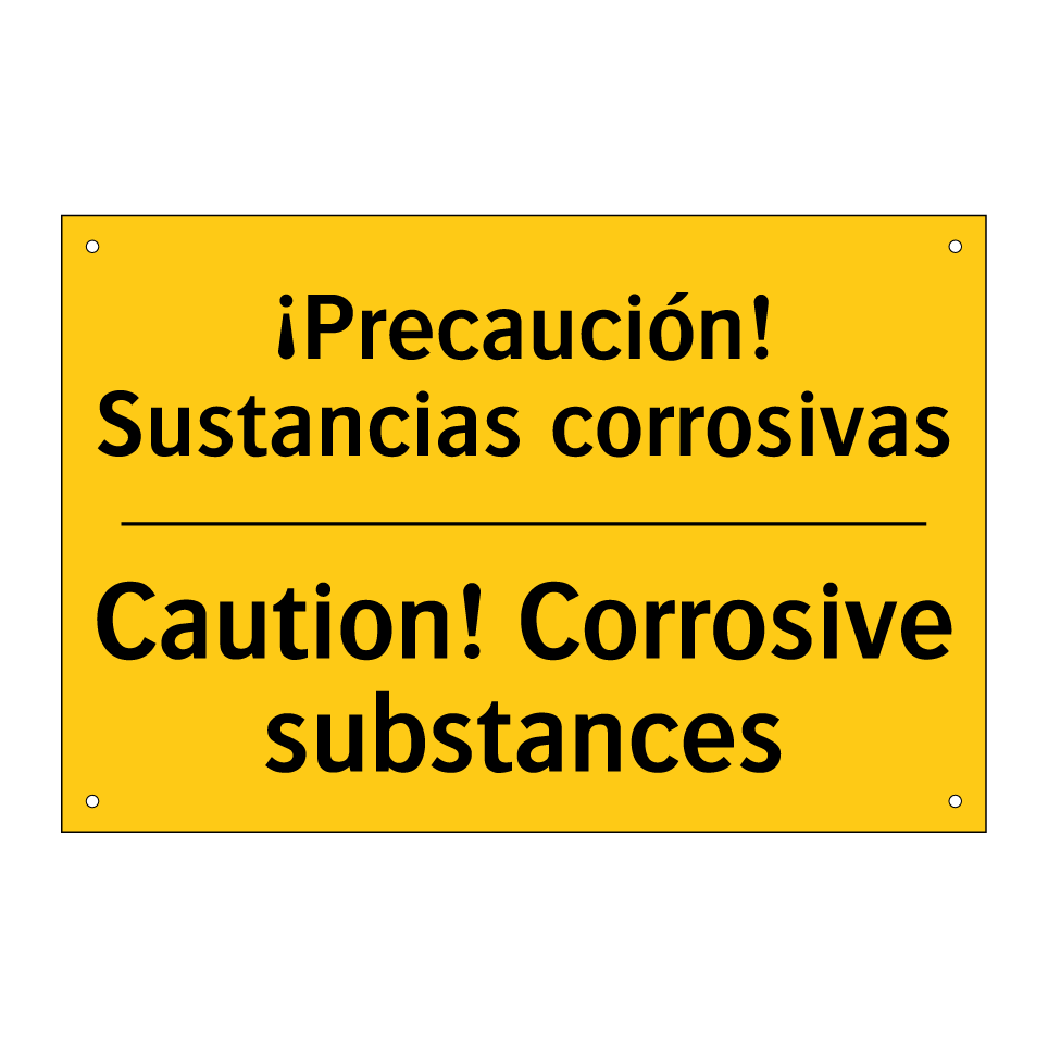 ¡Precaución! Sustancias corrosivas - Caution! Corrosive substances