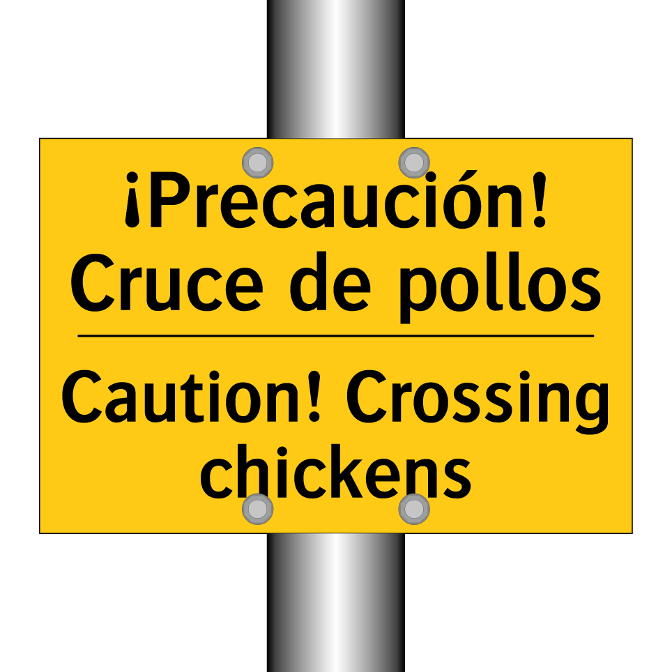 ¡Precaución! Cruce de pollos - Caution! Crossing chickens