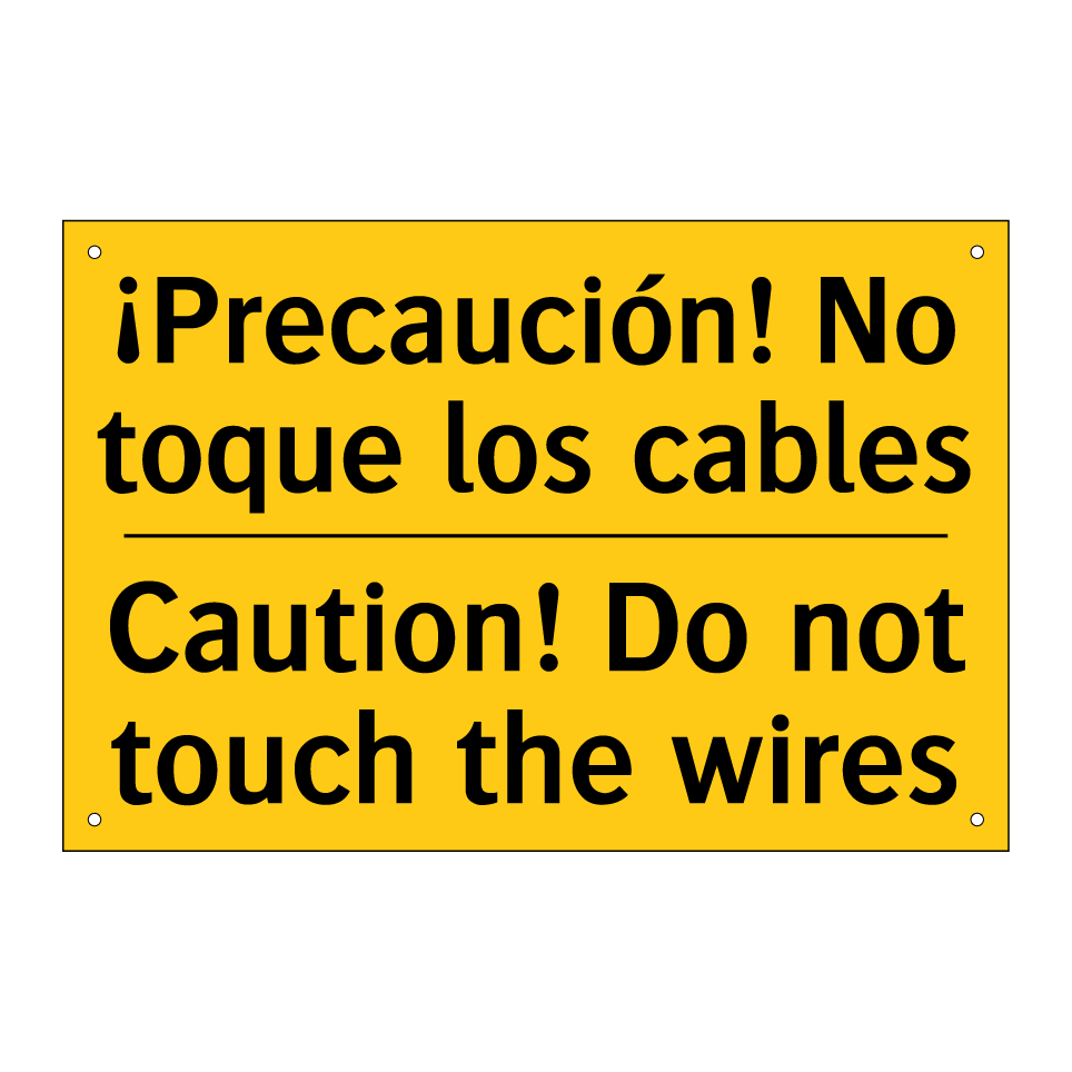 ¡Precaución! No toque los cables - Caution! Do not touch the wires