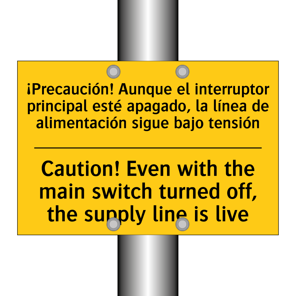 Caution! Even with the main switch turned off, the supply line is live - Caution! Even with the main switch turned off, the supply line is live