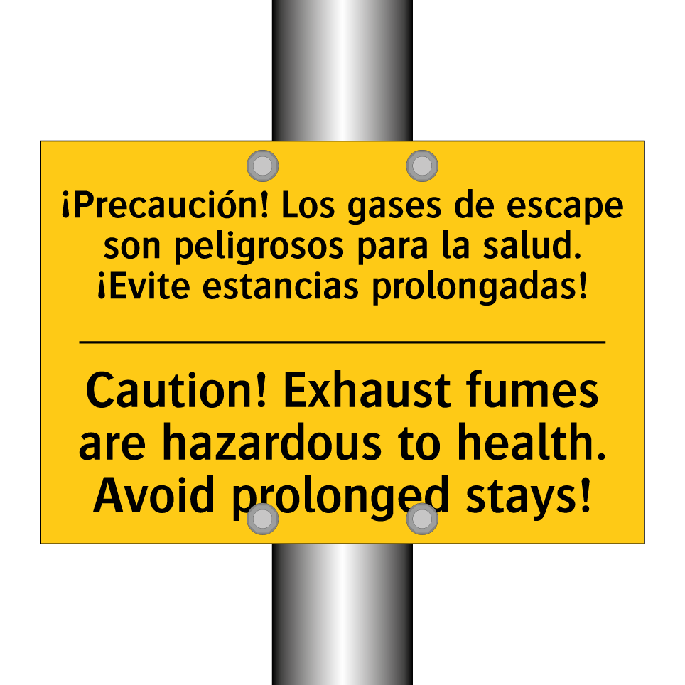 ¡Precaución! Los gases de escape son peligrosos para la salud. ¡Evite estancias prolongadas! - Caution! Exhaust fumes are hazardous to health. Avoid prolonged stays!