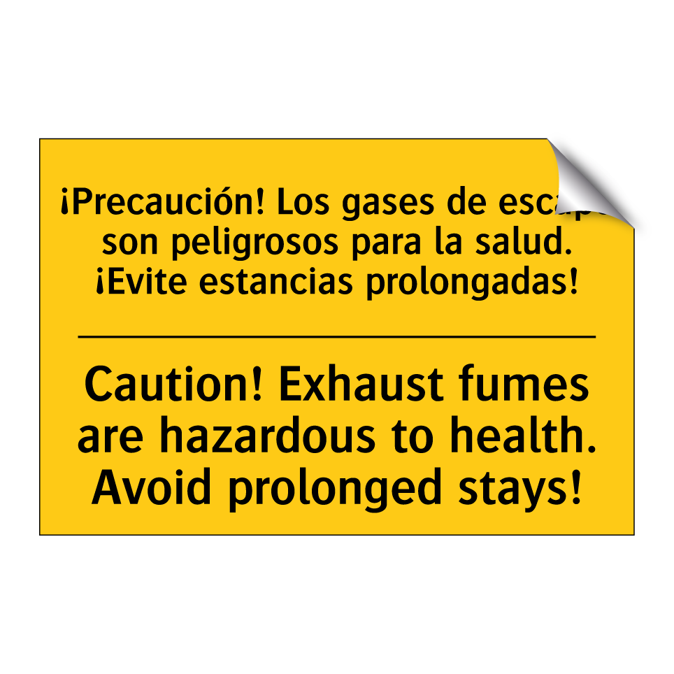¡Precaución! Los gases de escape son peligrosos para la salud. ¡Evite estancias prolongadas! - Caution! Exhaust fumes are hazardous to health. Avoid prolonged stays!