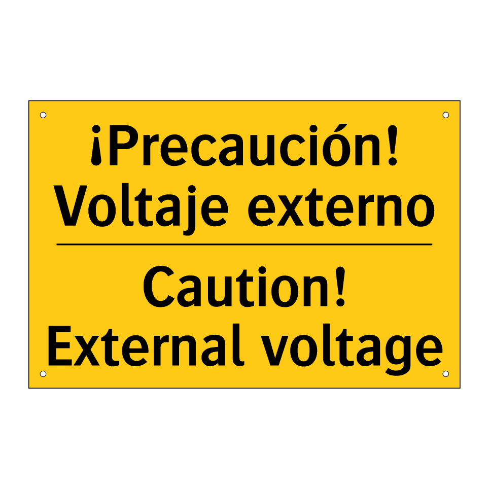 ¡Precaución! Voltaje externo - Caution! External voltage