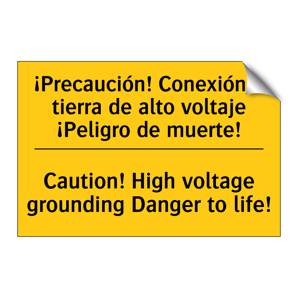 ¡Precaución! Conexión a tierra de alto voltaje ¡Peligro de muerte! - Caution! High voltage grounding Danger to life!