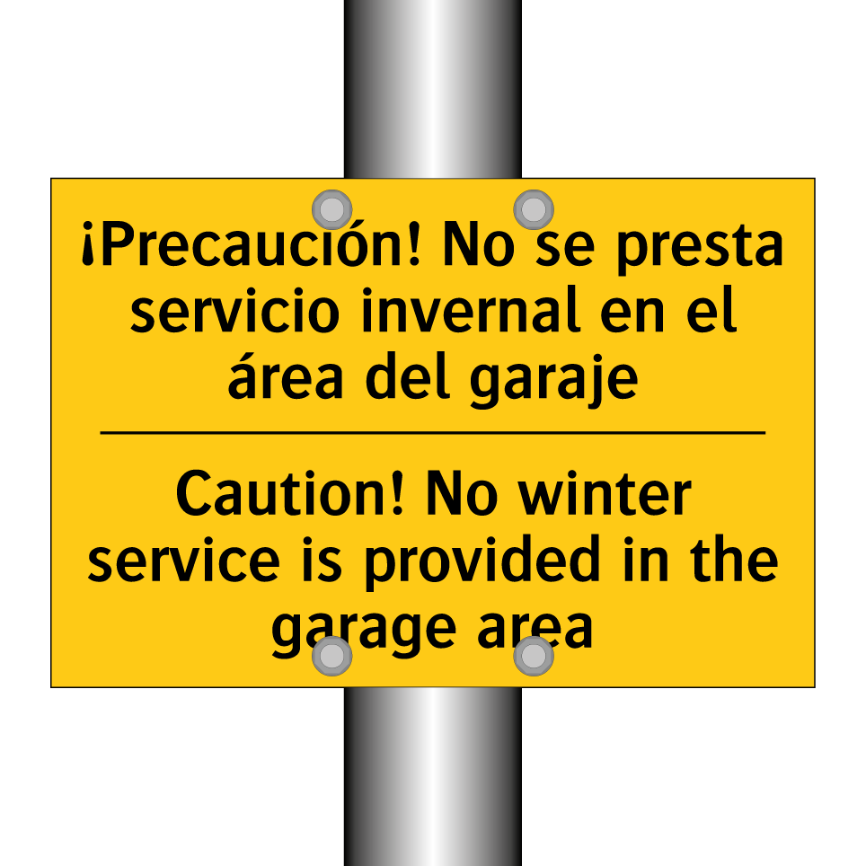 Caution! No winter service is provided in the garage area - Caution! No winter service is provided in the garage area