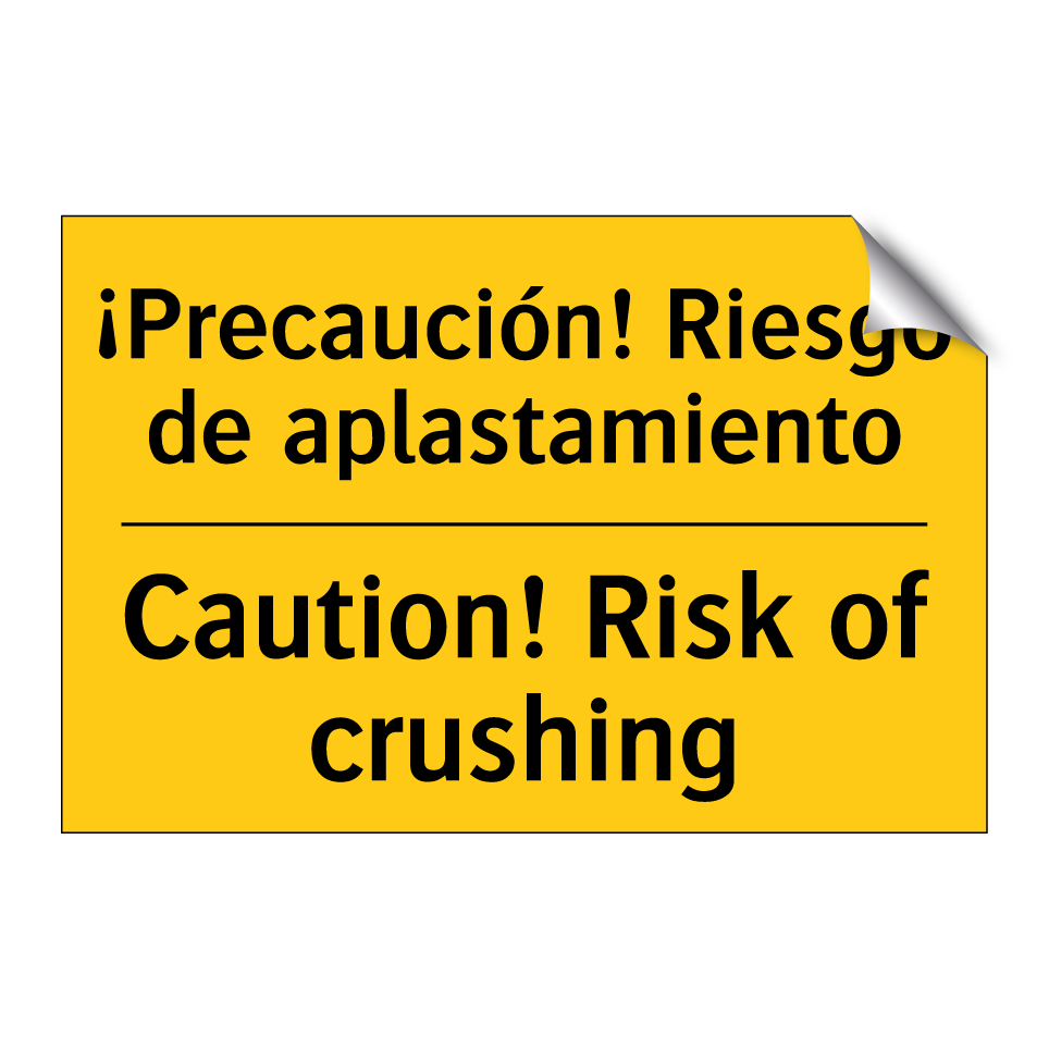 ¡Precaución! Riesgo de aplastamiento - Caution! Risk of crushing