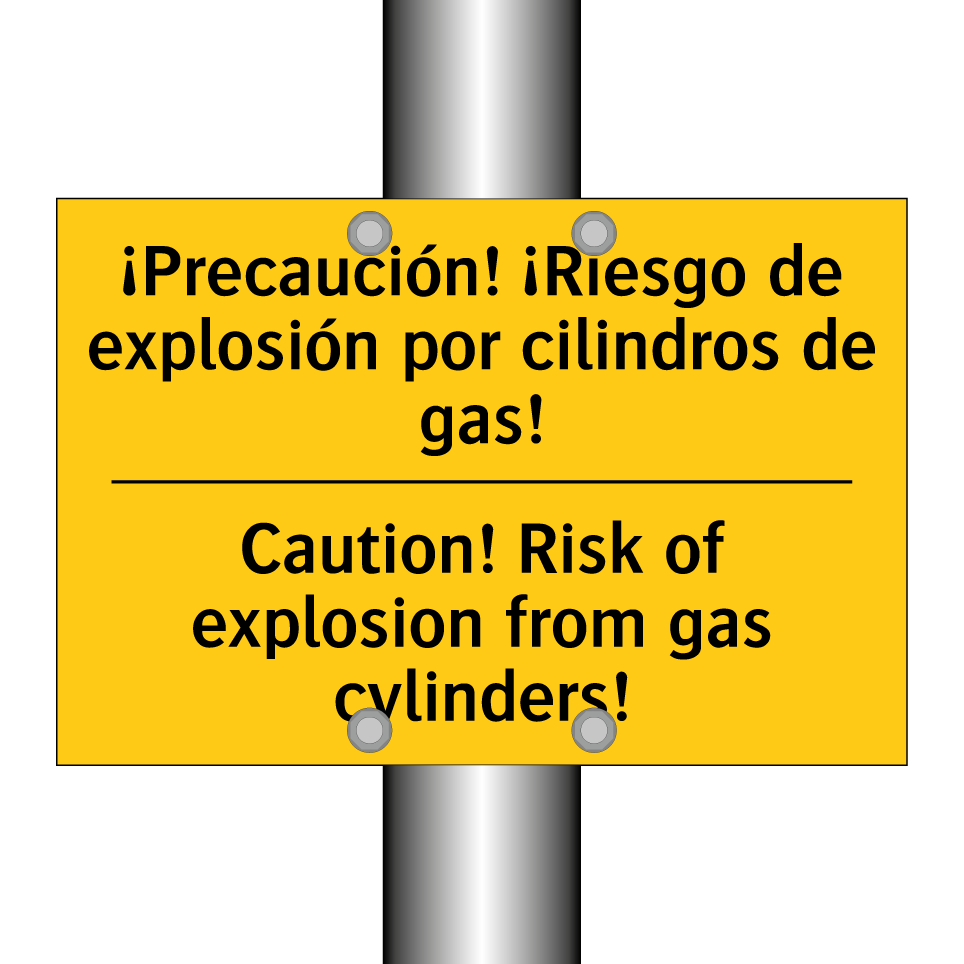 ¡Precaución! ¡Riesgo de explosión por cilindros de gas! - Caution! Risk of explosion from gas cylinders!