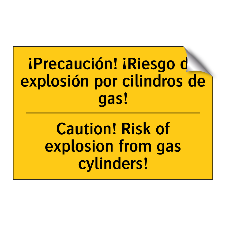 ¡Precaución! ¡Riesgo de explosión por cilindros de gas! - Caution! Risk of explosion from gas cylinders!