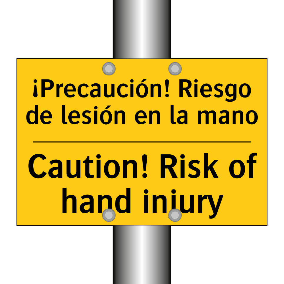 ¡Precaución! Riesgo de lesión en la mano - Caution! Risk of hand injury