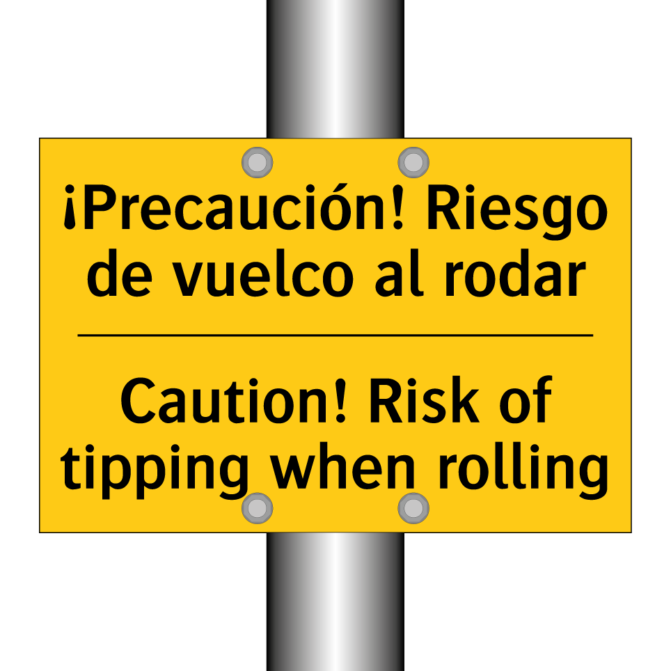¡Precaución! Riesgo de vuelco al rodar - Caution! Risk of tipping when rolling