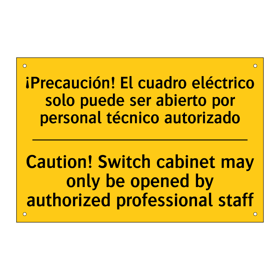 Caution! Switch cabinet may only be opened by authorized professional staff - Caution! Switch cabinet may only be opened by authorized professional staff