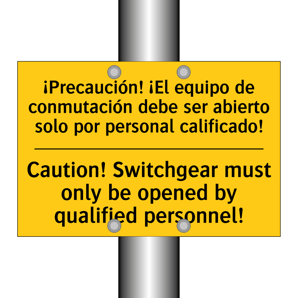 ¡Precaución! ¡El equipo de conmutación debe ser abierto solo por personal calificado! - Caution! Switchgear must only be opened by qualified personnel!