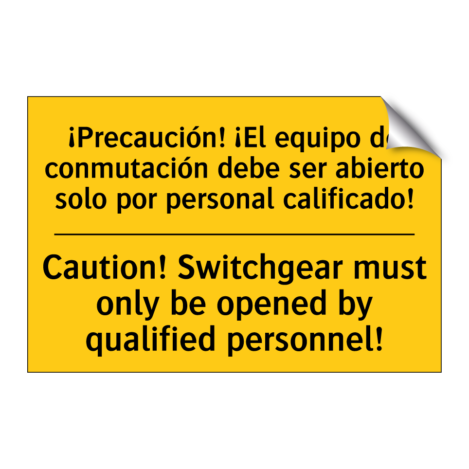 ¡Precaución! ¡El equipo de conmutación debe ser abierto solo por personal calificado! - Caution! Switchgear must only be opened by qualified personnel!