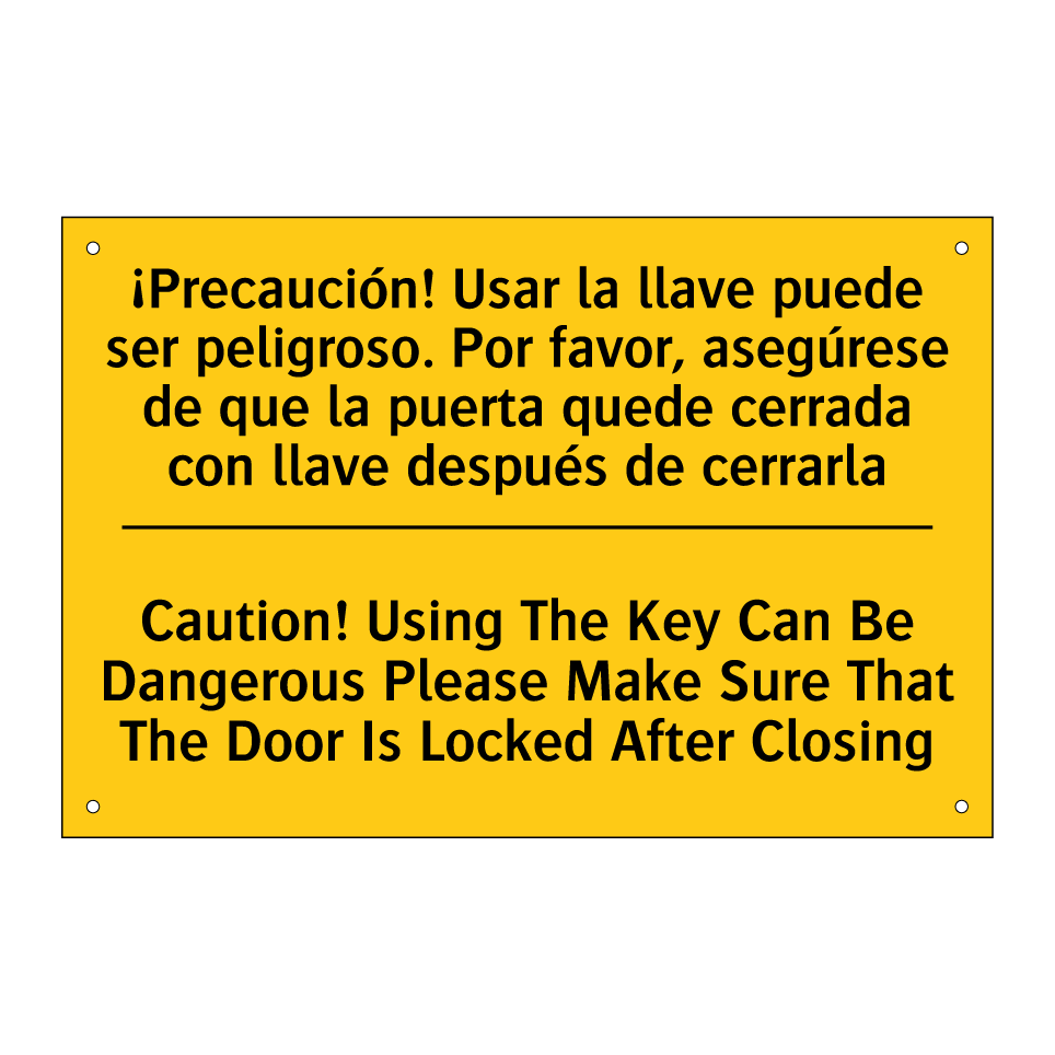 Caution! Using The Key Can Be Dangerous Please Make Sure That The Door Is Locked After Closing - Caution! Using The Key Can Be Dangerous Please Make Sure That The Door Is Locked After Closing