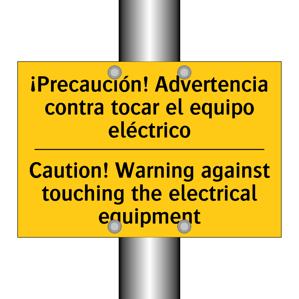 ¡Precaución! Advertencia contra tocar el equipo eléctrico - Caution! Warning against touching the electrical equipment