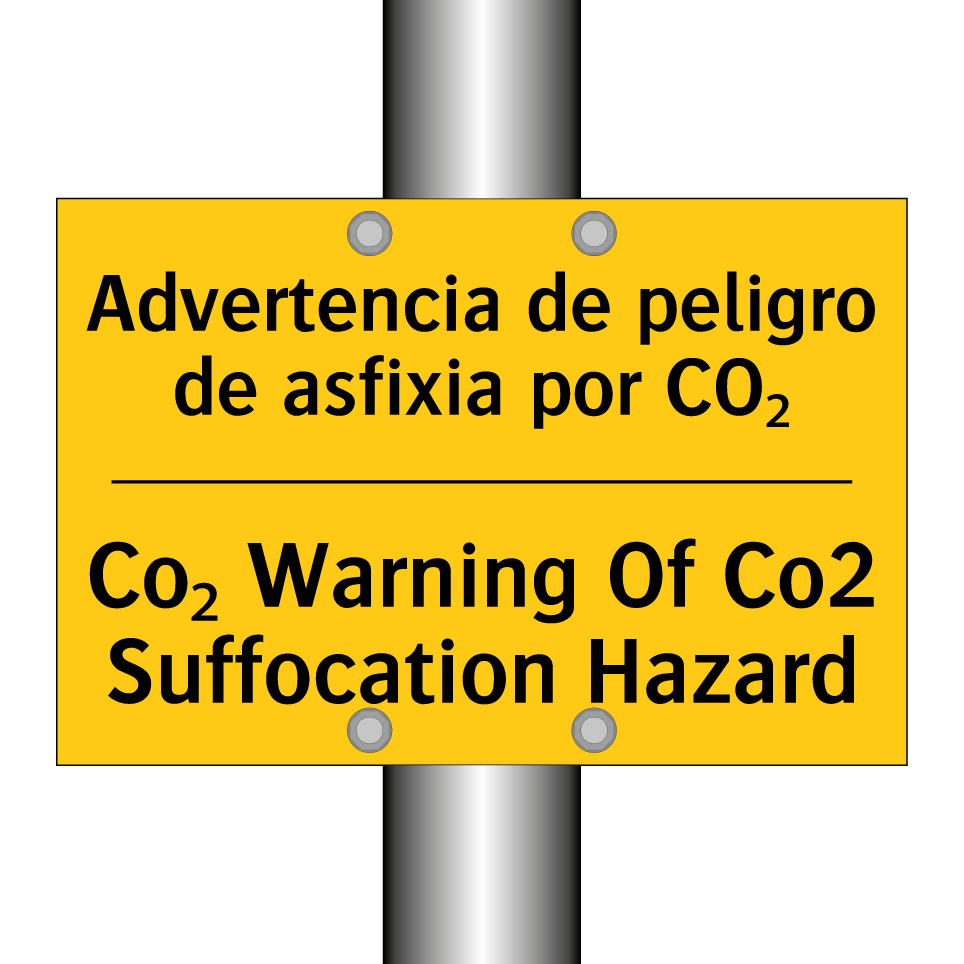 Advertencia de peligro de asfixia por CO₂ - Co₂ Warning Of Co2 Suffocation Hazard