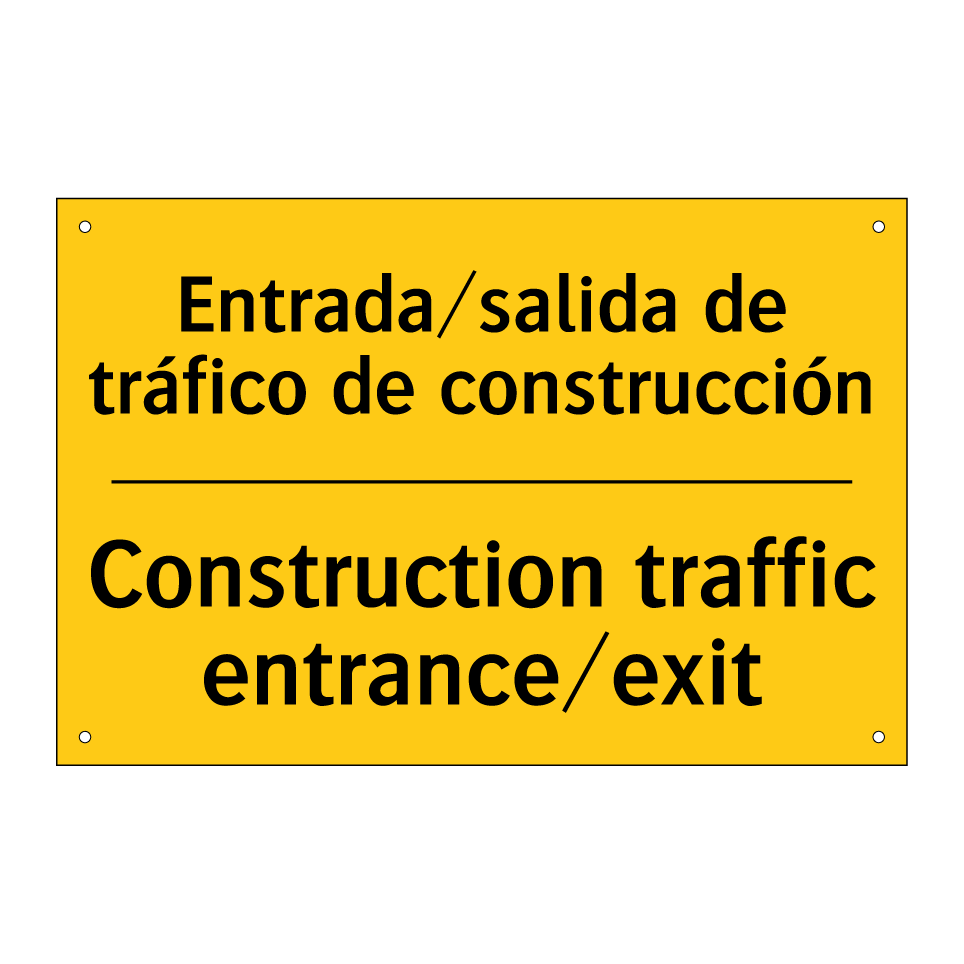 Entrada/salida de tráfico de construcción - Construction traffic entrance/exit