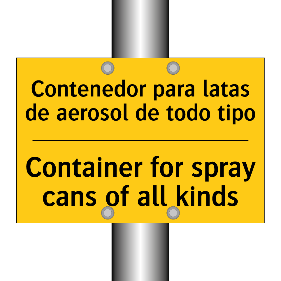 Contenedor para latas de aerosol de todo tipo - Container for spray cans of all kinds