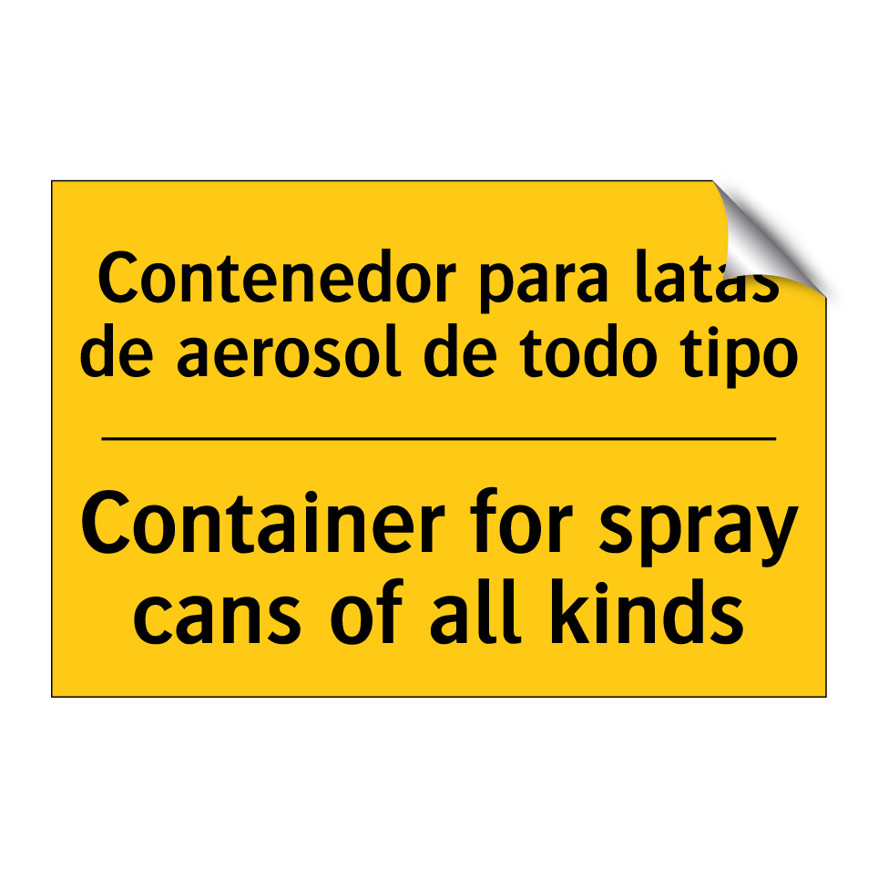 Contenedor para latas de aerosol de todo tipo - Container for spray cans of all kinds