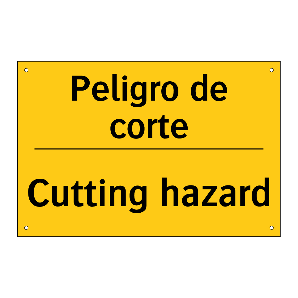 Peligro de corte - Cutting hazard