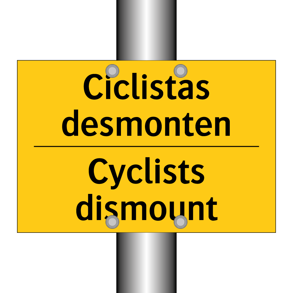 Ciclistas desmonten - Cyclists dismount