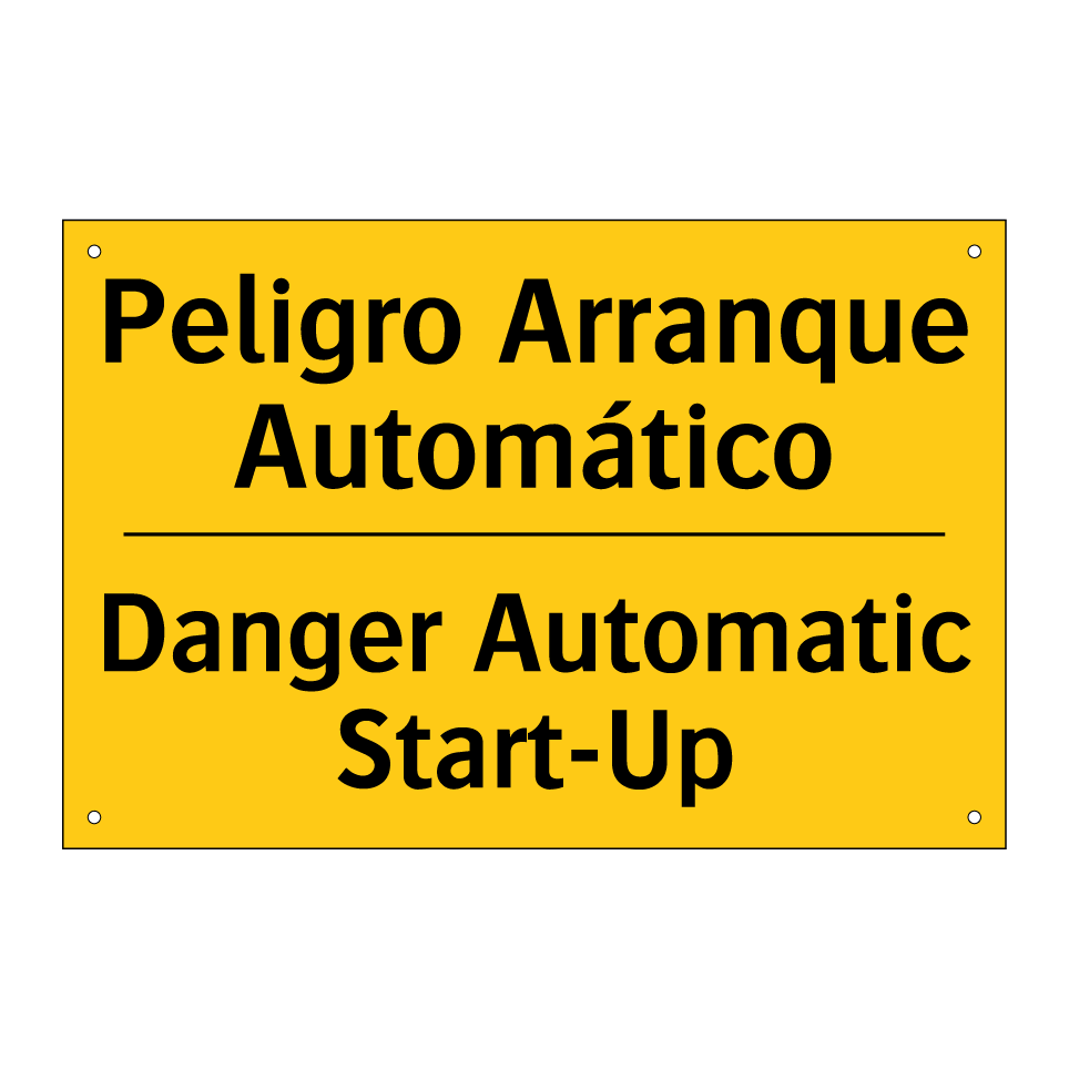 Peligro Arranque Automático - Danger Automatic Start-Up