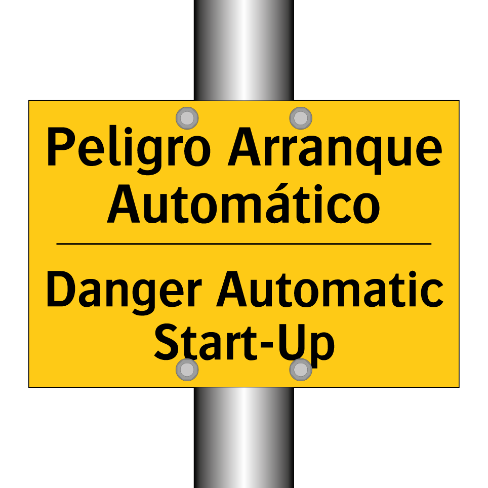 Peligro Arranque Automático - Danger Automatic Start-Up