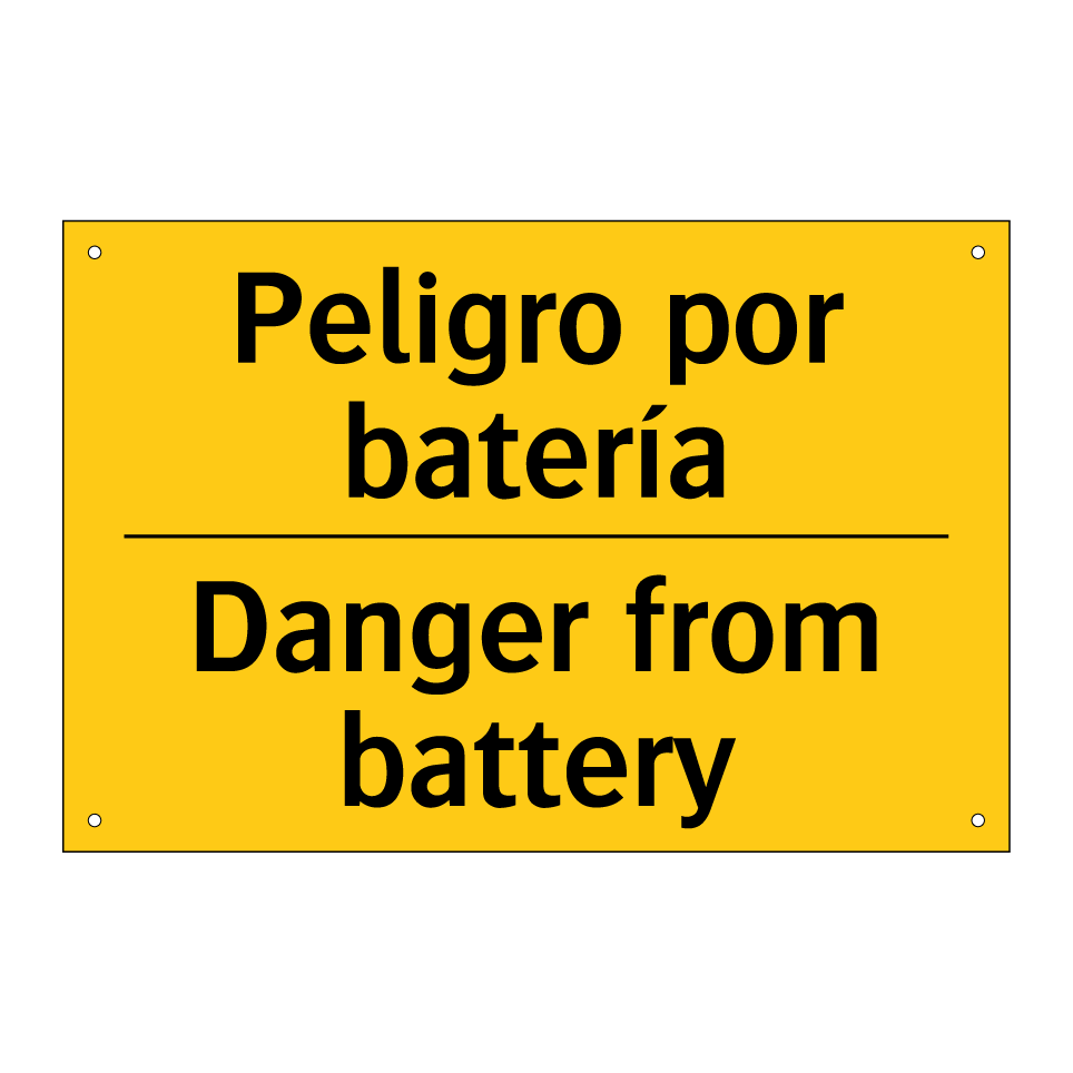 Peligro por batería - Danger from battery