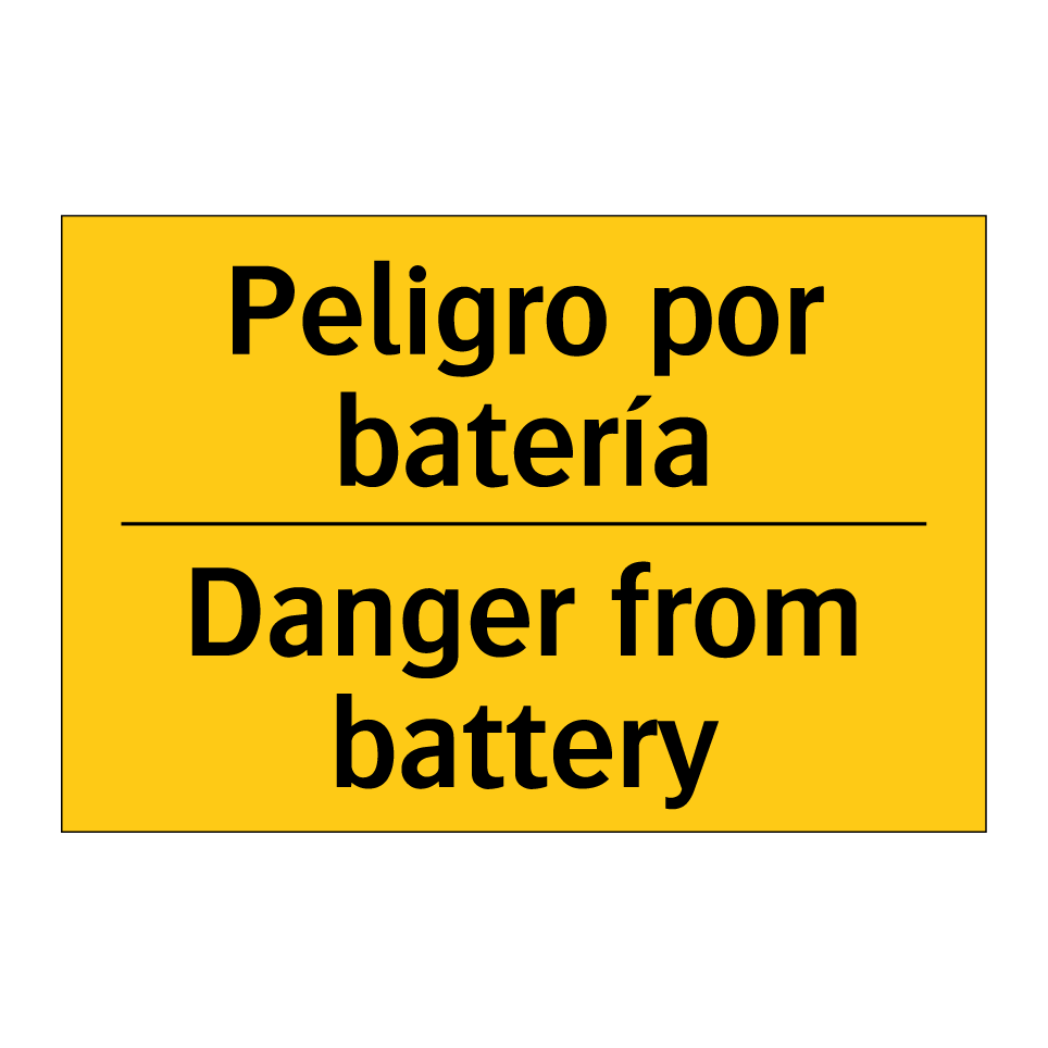 Peligro por batería - Danger from battery