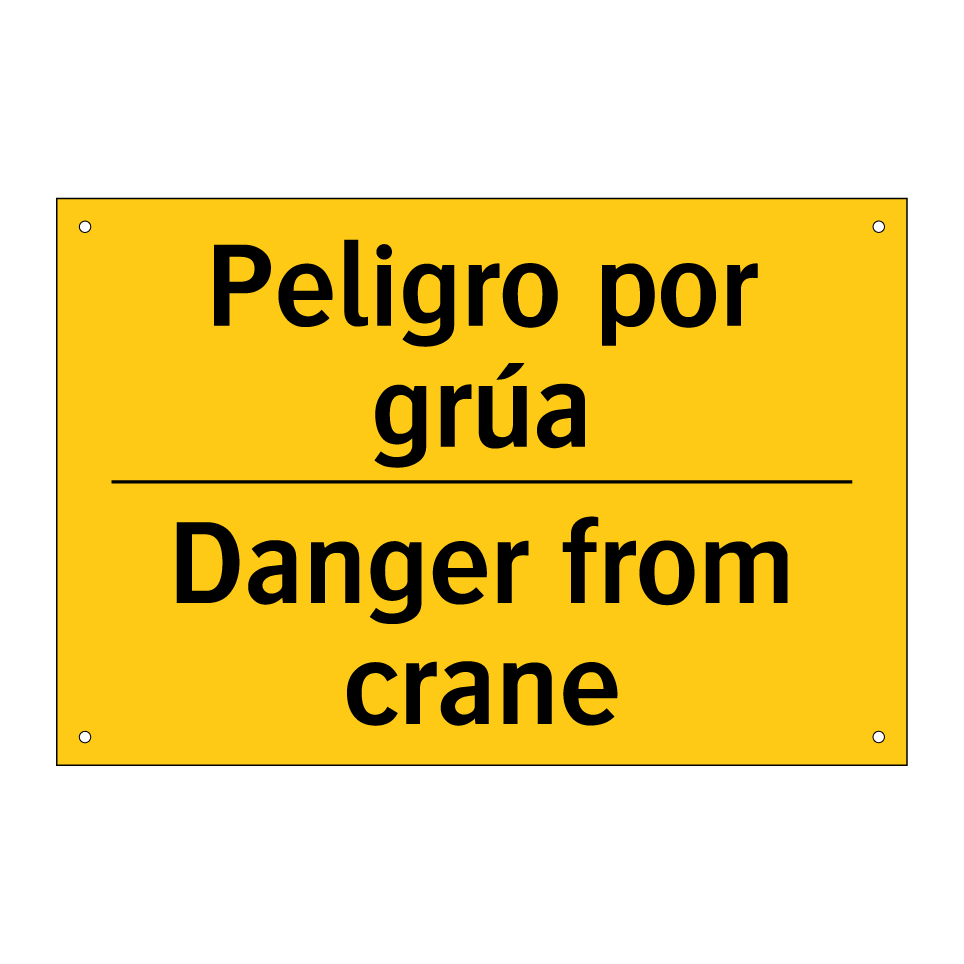 Peligro por grúa - Danger from crane