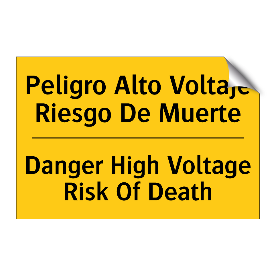 Peligro Alto Voltaje Riesgo De Muerte - Danger High Voltage Risk Of Death