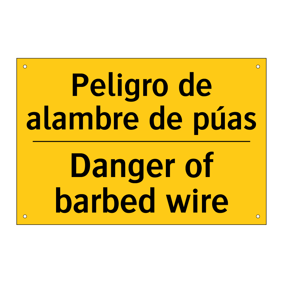 Peligro de alambre de púas - Danger of barbed wire