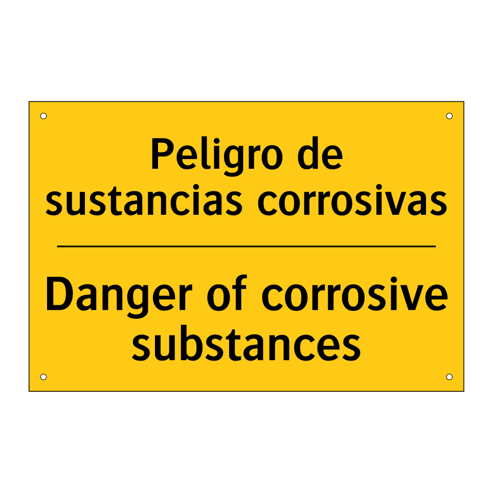 Peligro de sustancias corrosivas - Danger of corrosive substances