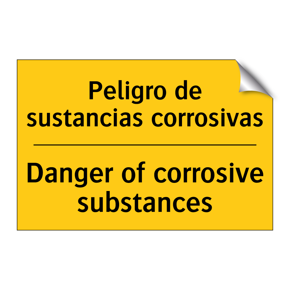 Peligro de sustancias corrosivas - Danger of corrosive substances