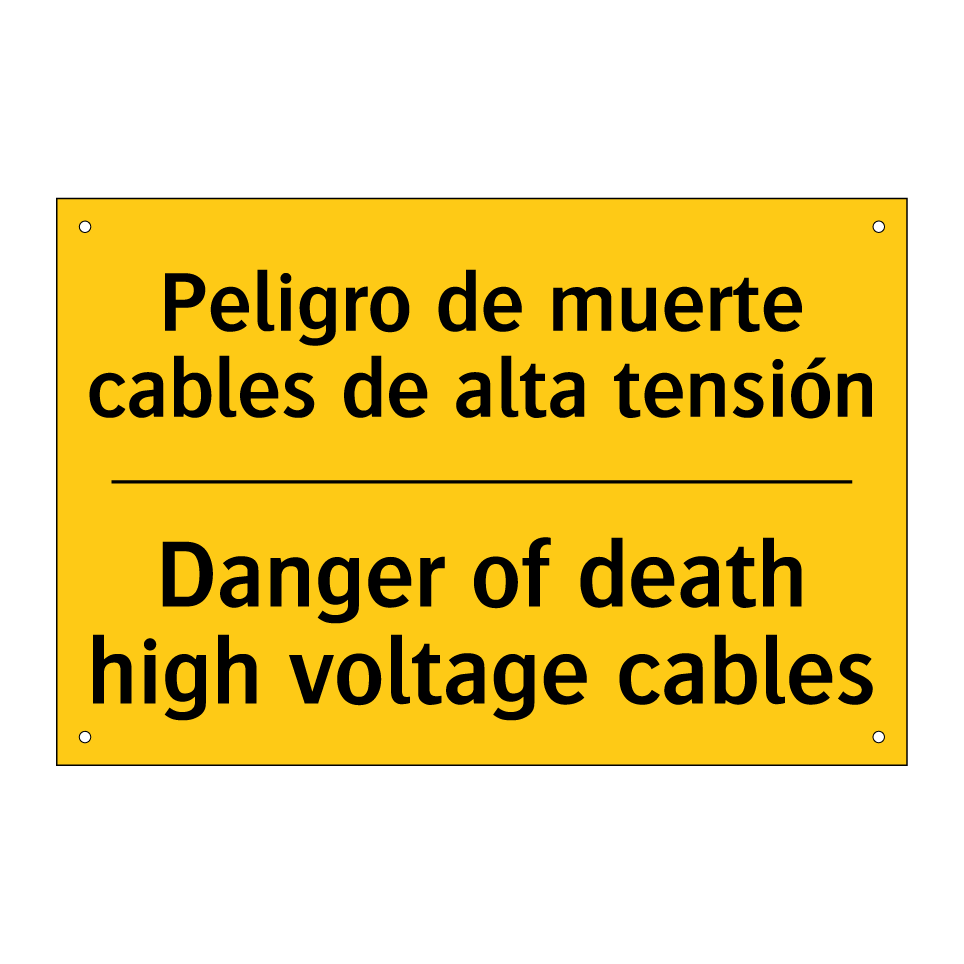 Peligro de muerte cables de alta tensión - Danger of death high voltage cables