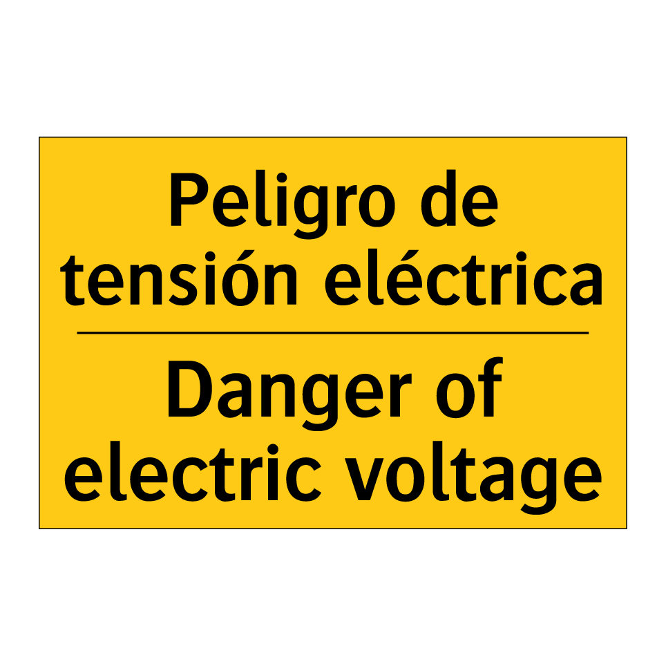Peligro de tensión eléctrica - Danger of electric voltage