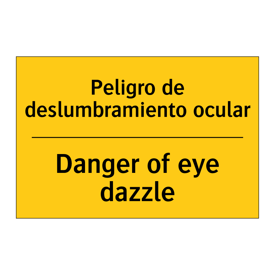 Peligro de deslumbramiento ocular - Danger of eye dazzle