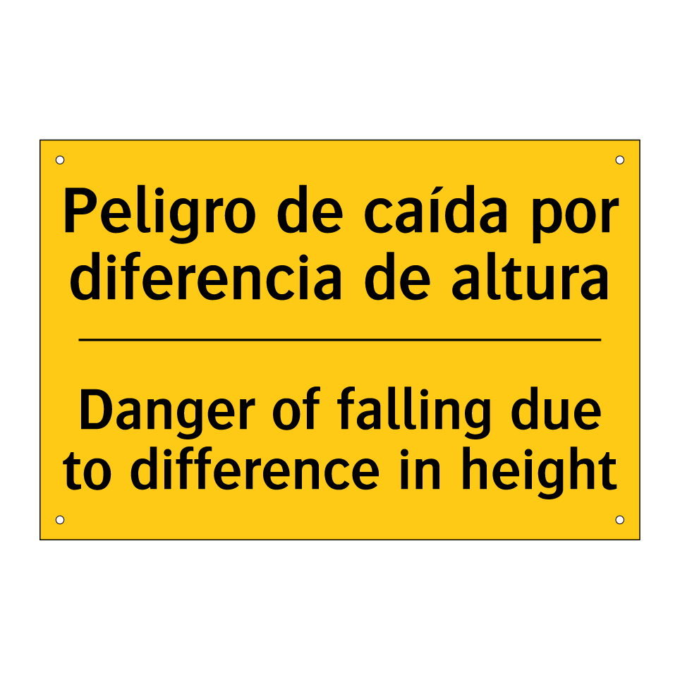 Peligro de caída por diferencia de altura - Danger of falling due to difference in height