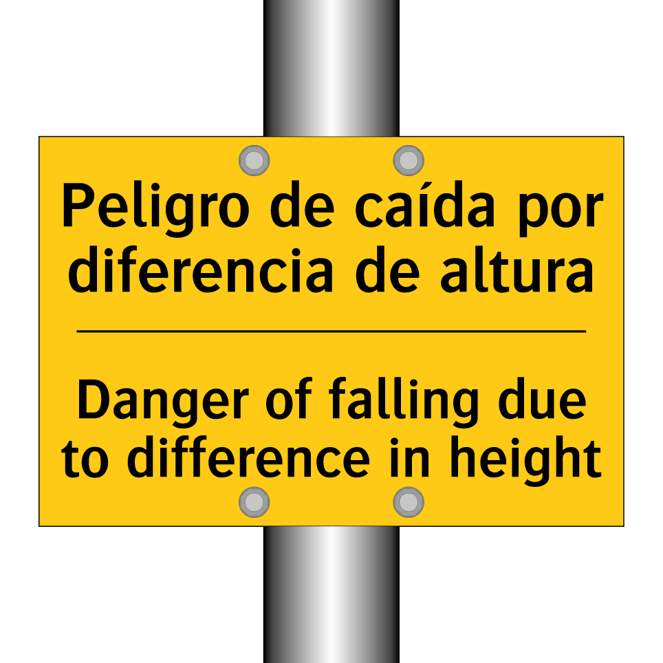 Peligro de caída por diferencia de altura - Danger of falling due to difference in height
