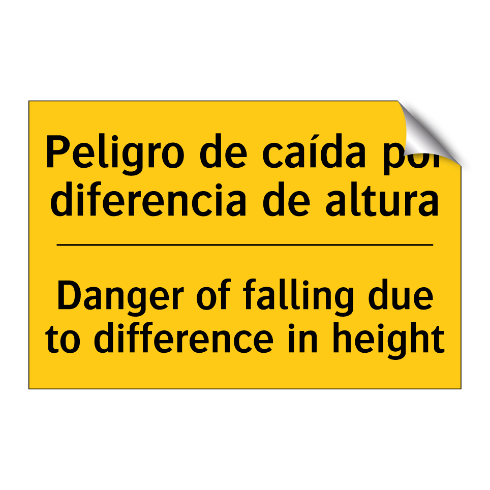 Peligro de caída por diferencia de altura - Danger of falling due to difference in height