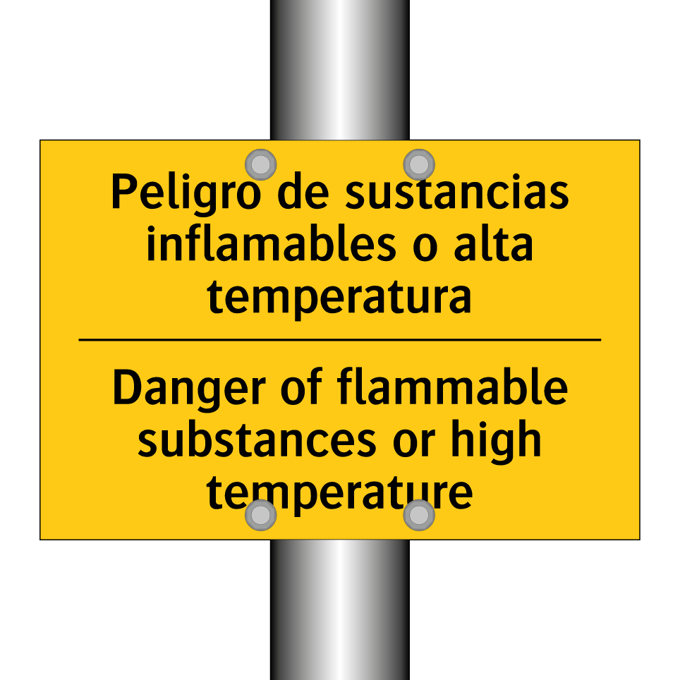 Peligro de sustancias inflamables o alta temperatura - Danger of flammable substances or high temperature