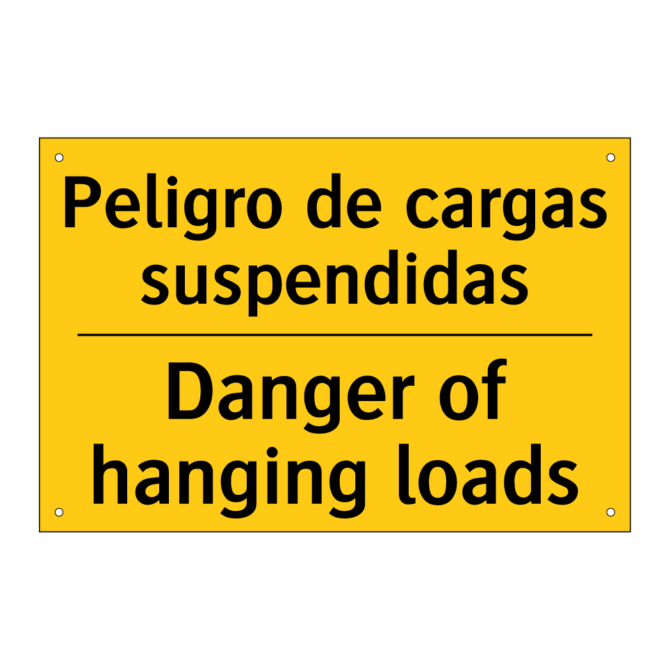 Peligro de cargas suspendidas - Danger of hanging loads