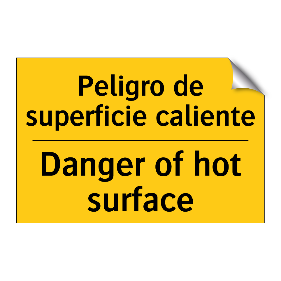 Peligro de superficie caliente - Danger of hot surface