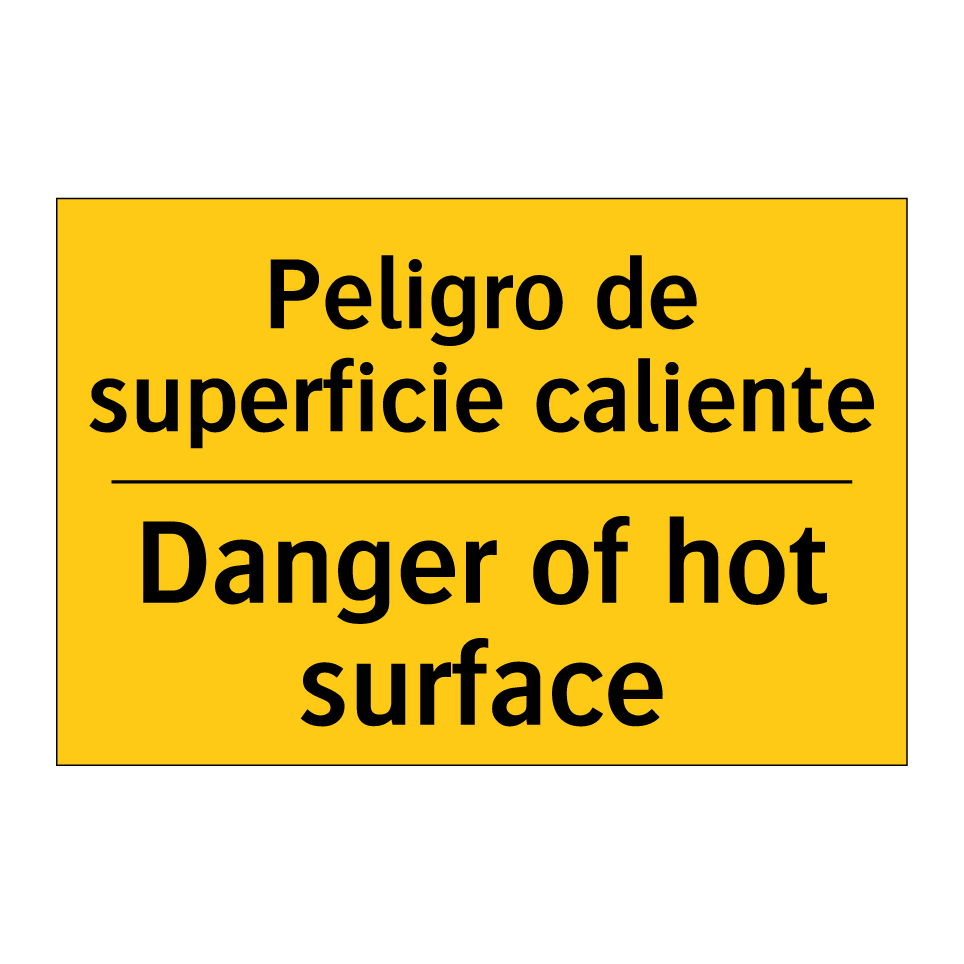 Peligro de superficie caliente - Danger of hot surface