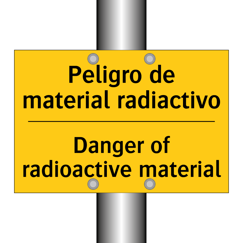 Peligro de material radiactivo - Danger of radioactive material