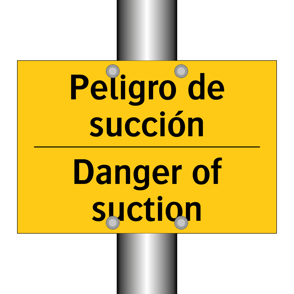 Peligro de succión - Danger of suction